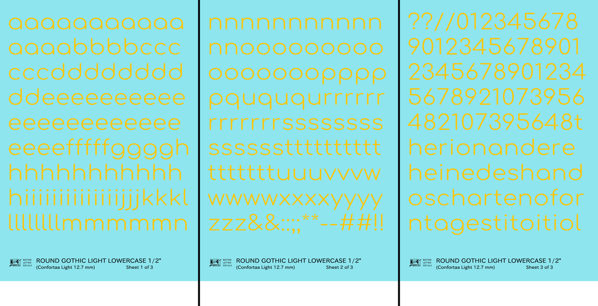 Lowercase Round Modern Gothic Light Letter