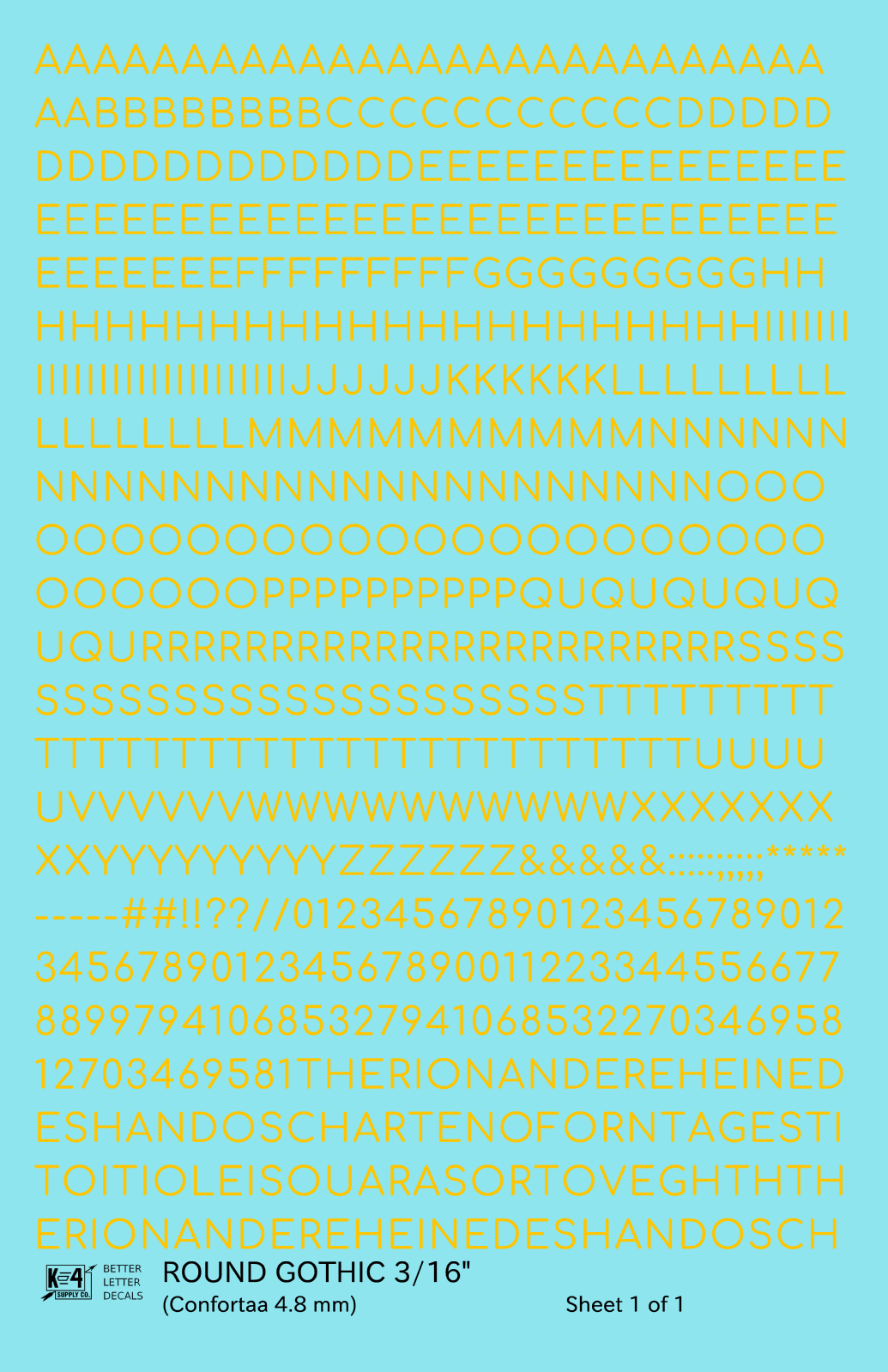 Round Modern Gothic Letter Number Alphabet
