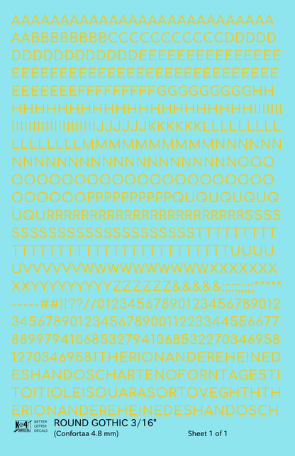 Round Modern Gothic Letter Number Alphabet