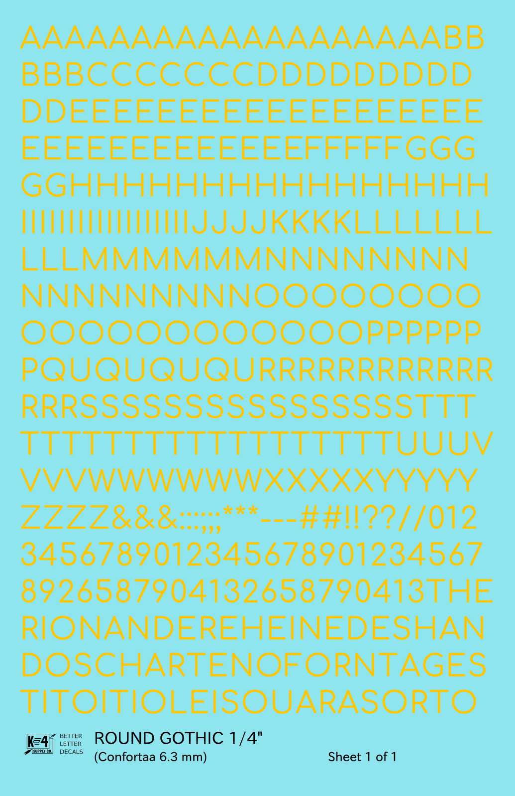 Round Modern Gothic Letter Number Alphabet