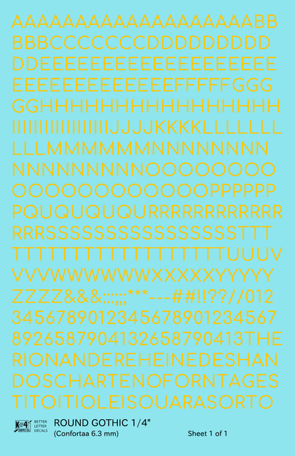 Round Modern Gothic Letter Number Alphabet