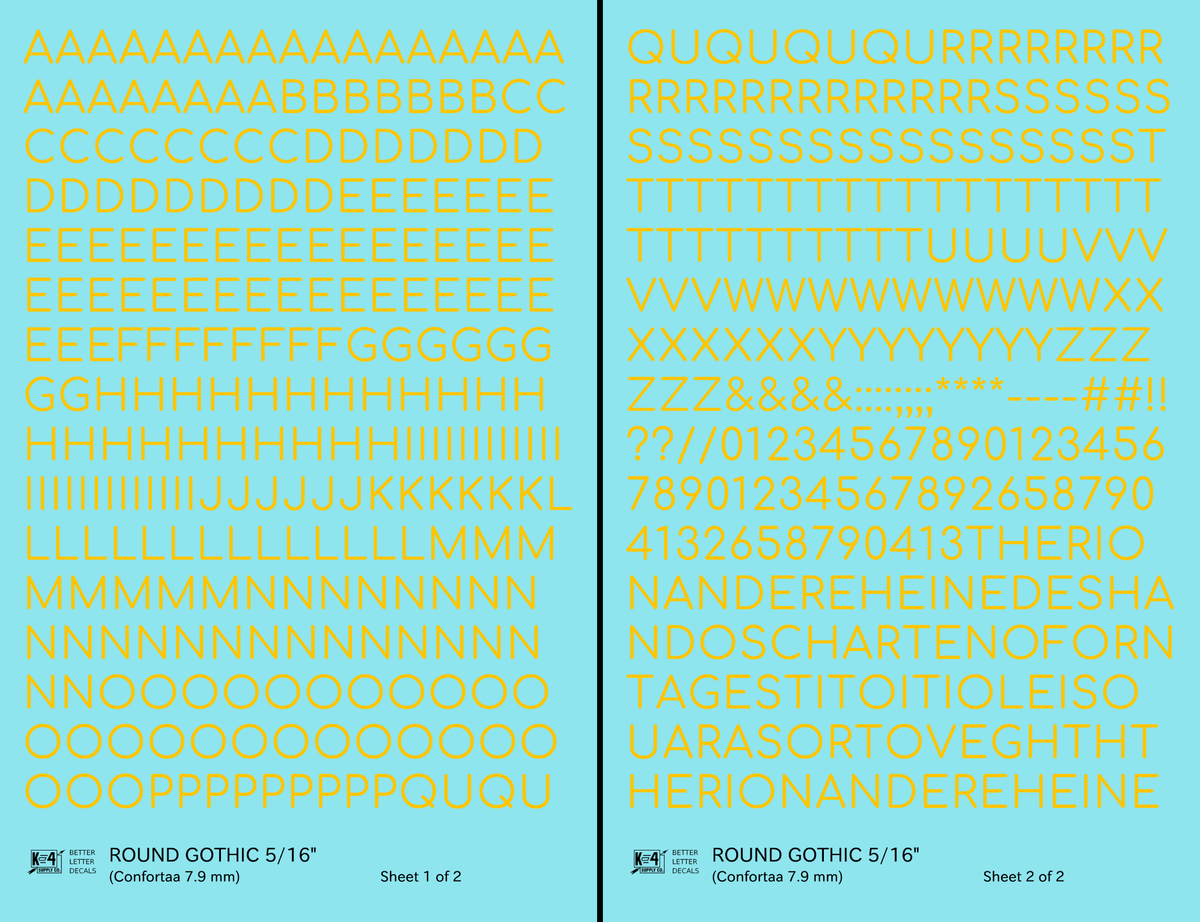 Round Modern Gothic Letter Number Alphabet