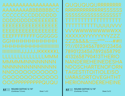 Round Modern Gothic Letter Number Alphabet