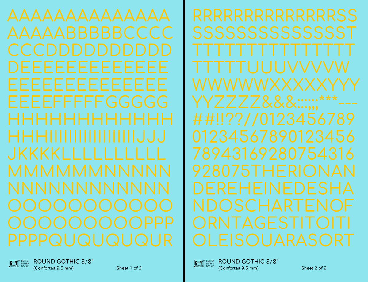 Round Modern Gothic Letter Number Alphabet
