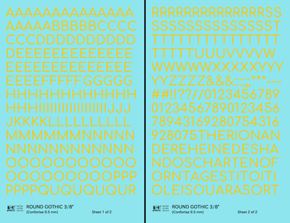 Round Modern Gothic Letter Number Alphabet