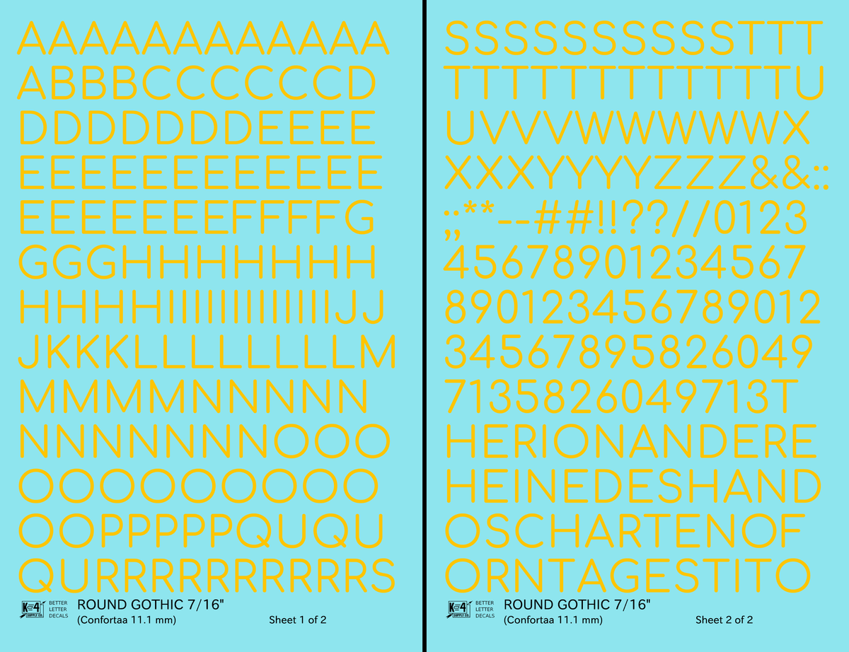 Round Modern Gothic Letter Number Alphabet
