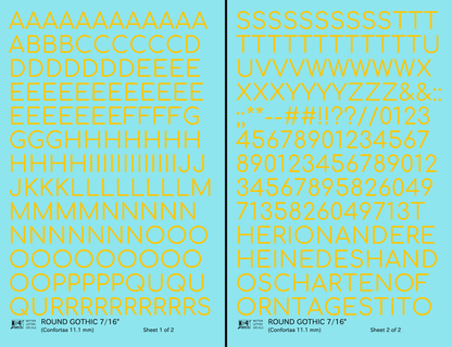Round Modern Gothic Letter Number Alphabet