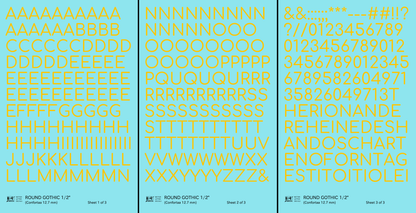 Round Modern Gothic Letter Number Alphabet