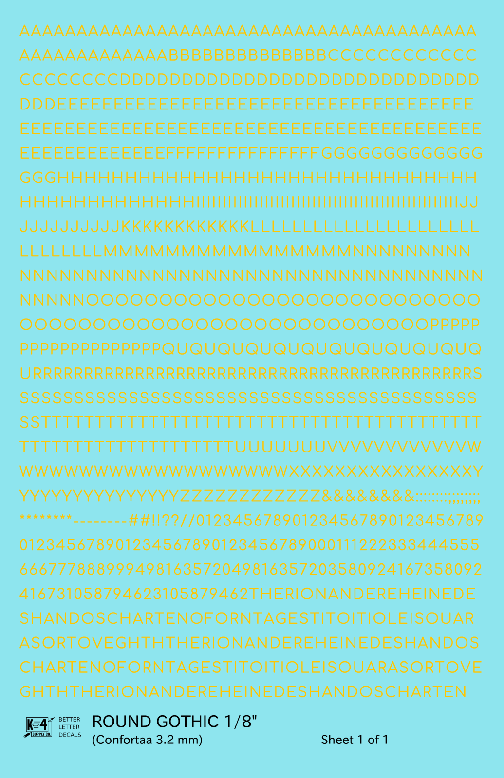 Round Modern Gothic Letter Number Alphabet