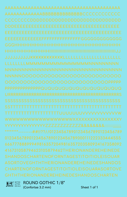 Round Modern Gothic Letter Number Alphabet