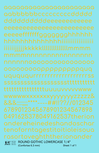 Lowercase Round Modern Gothic Letter Alphabet