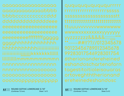 Lowercase Round Modern Gothic Letter Alphabet