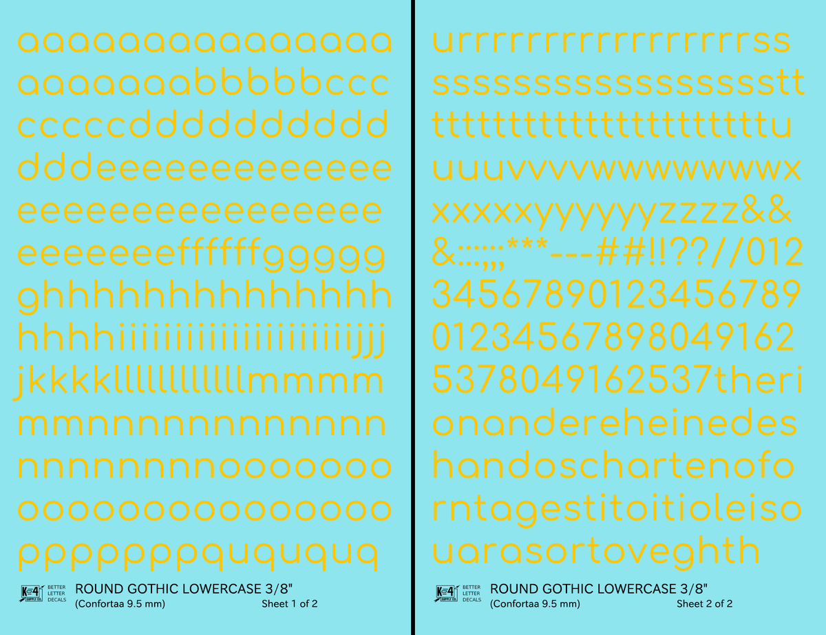 Lowercase Round Modern Gothic Letter Alphabet