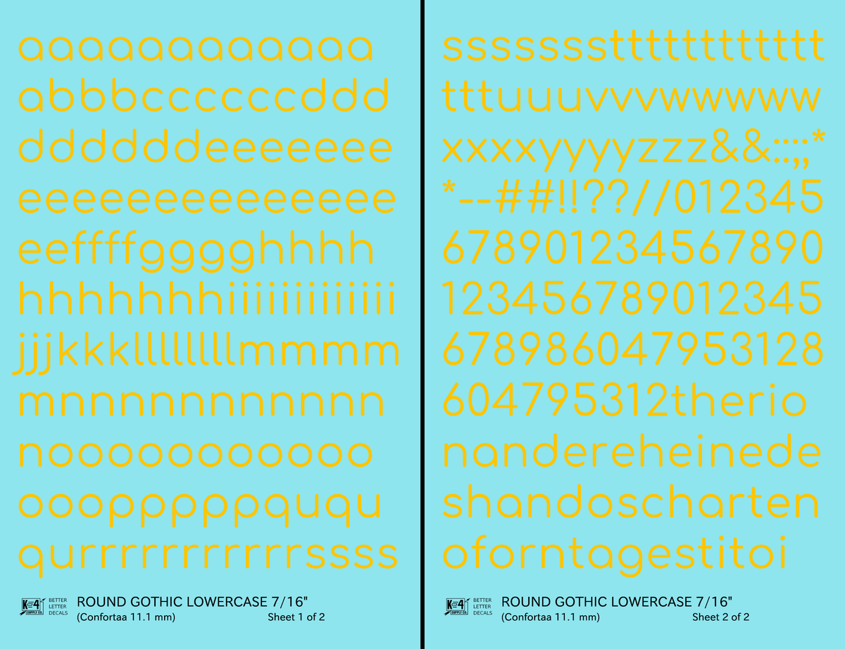 Lowercase Round Modern Gothic Letter Alphabet