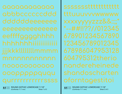 Lowercase Round Modern Gothic Letter Alphabet