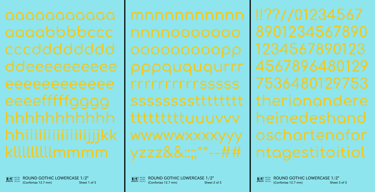Lowercase Round Modern Gothic Letter Alphabet