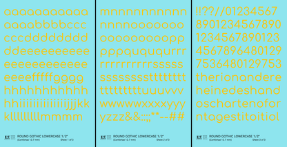 Lowercase Round Modern Gothic Letter Alphabet