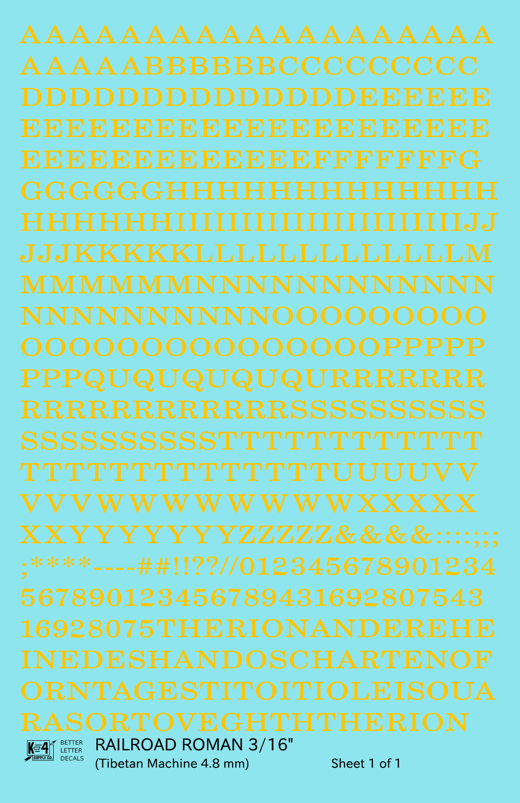 Railroad Roman Letter Number Alphabet