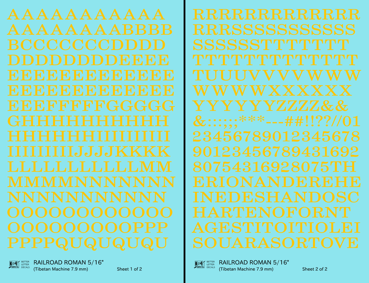 Railroad Roman Letter Number Alphabet