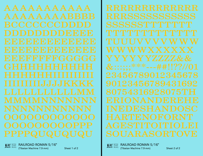 Railroad Roman Letter Number Alphabet