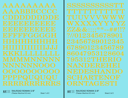 Railroad Roman Letter Number Alphabet