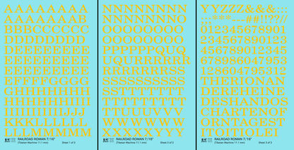 Railroad Roman Letter Number Alphabet