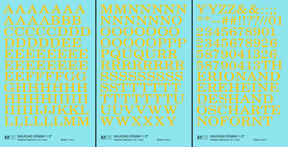 Railroad Roman Letter Number Alphabet
