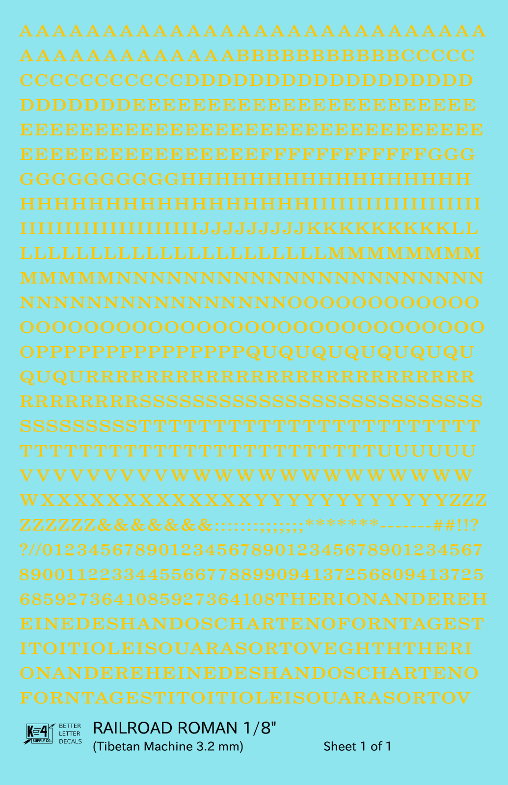 Railroad Roman Letter Number Alphabet