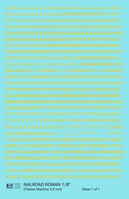 Railroad Roman Letter Number Alphabet