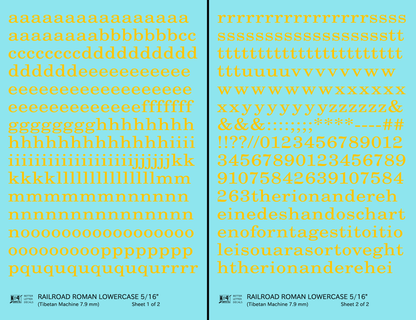 Lowercase Railroad Roman Letter Number Alphabet