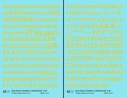 Lowercase Railroad Roman Letter Number Alphabet