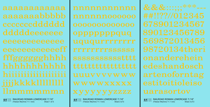 Lowercase Railroad Roman Letter Number Alphabet