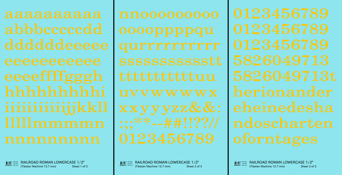 Lowercase Railroad Roman Letter Number Alphabet
