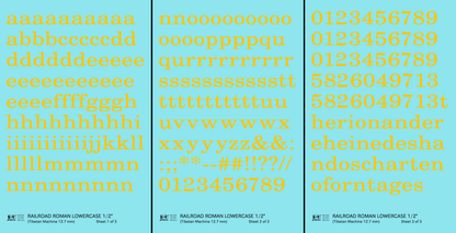 Lowercase Railroad Roman Letter Number Alphabet