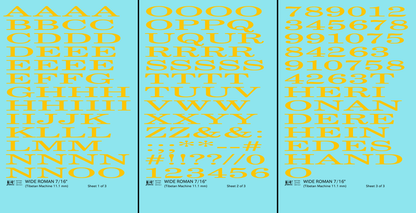 Wide Roman Letter Number Alphabet
