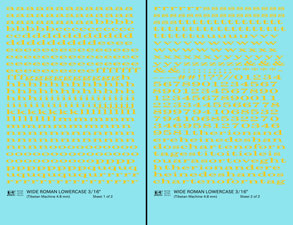 Lowercase Wide Roman Letter Number Alphabet