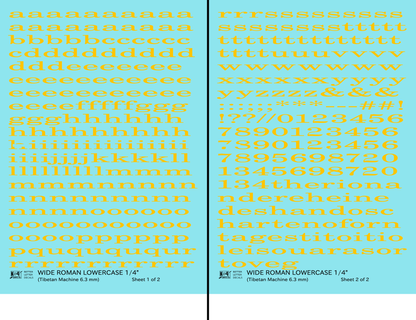 Lowercase Wide Roman Letter Number Alphabet