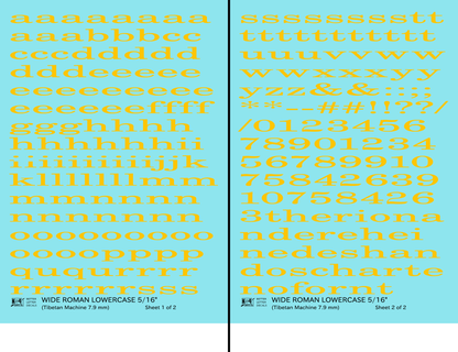 Lowercase Wide Roman Letter Number Alphabet
