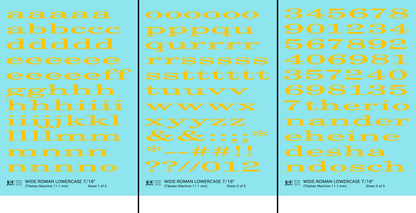 Lowercase Wide Roman Letter Number Alphabet