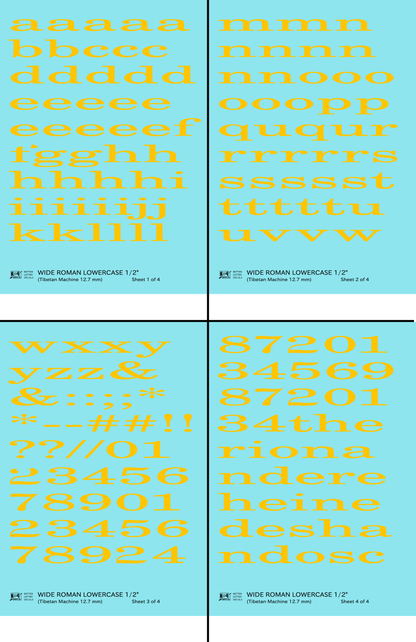 Lowercase Wide Roman Letter Number Alphabet