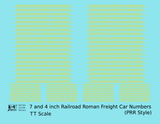 PRR Pennsylvania Style 7 Scale Inch Railroad Roman Freight Car Numbers
