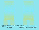 Late PRR Pennsylvania/Penn Central 10 Scale Inch Gothic Freight Car Numbers