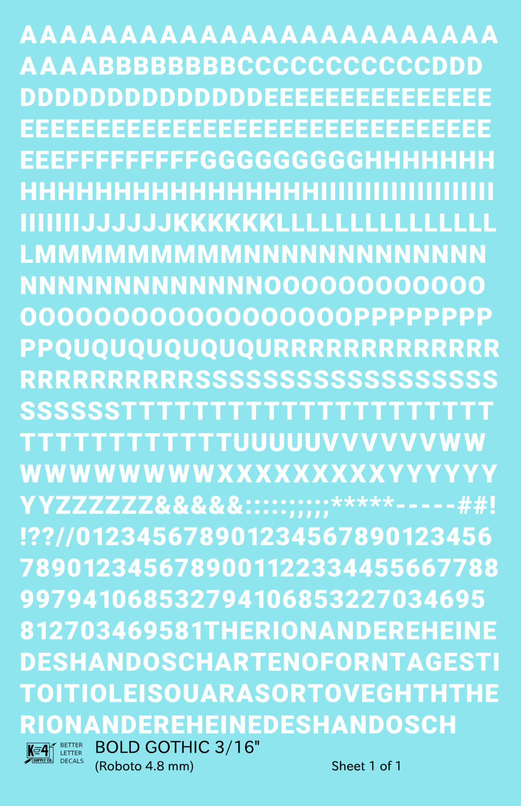 Bold Gothic Letter Number Alphabet