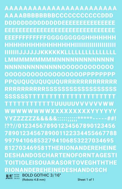 Bold Gothic Letter Number Alphabet