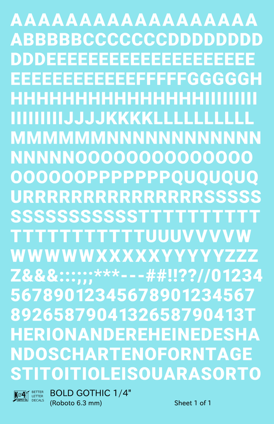 Bold Gothic Letter Number Alphabet