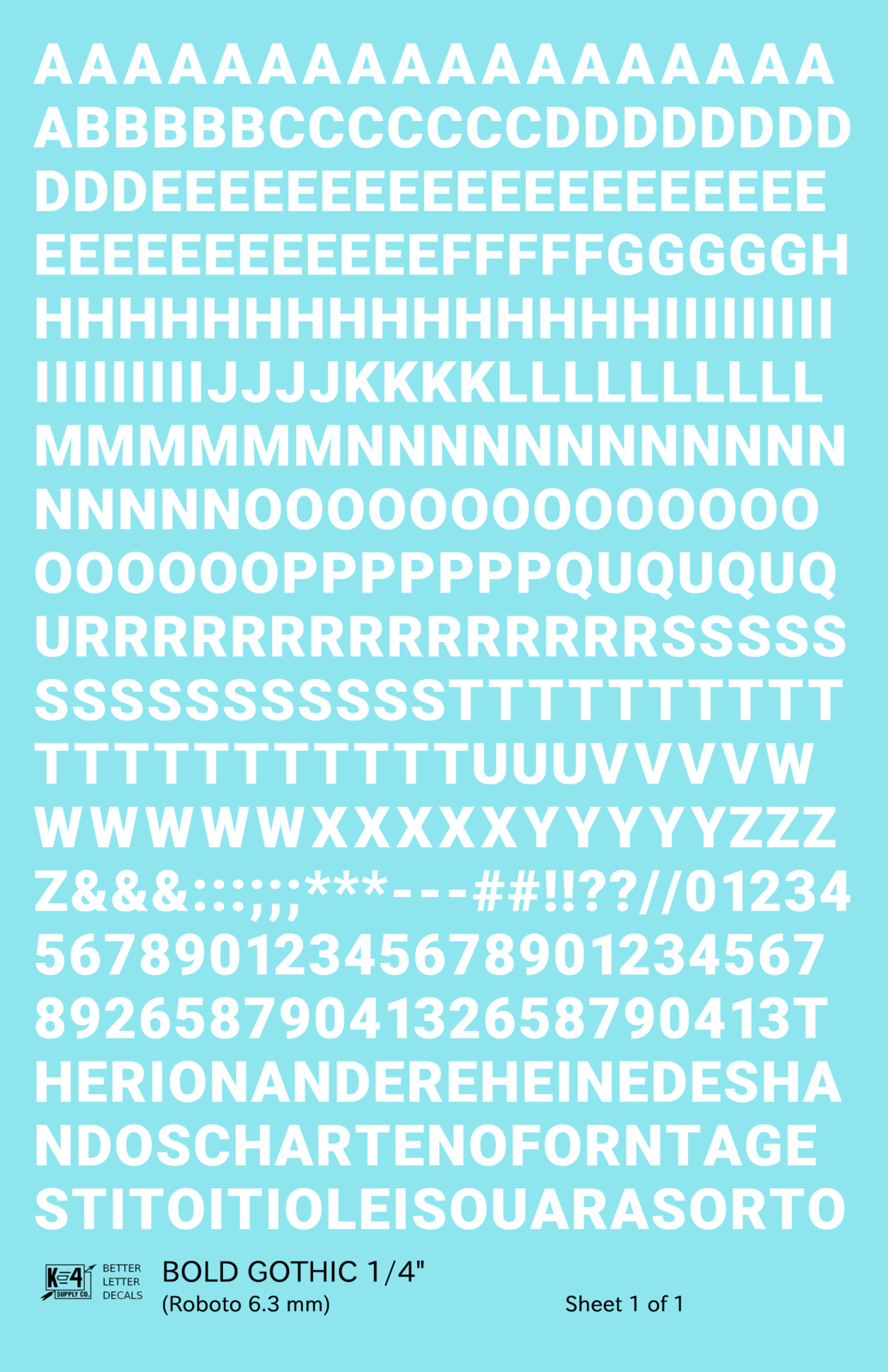 Bold Gothic Letter Number Alphabet