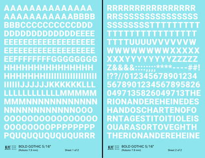 Bold Gothic Letter Number Alphabet