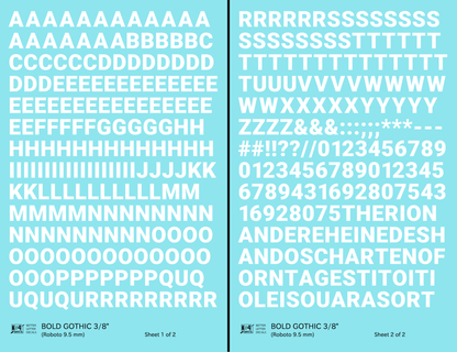 Bold Gothic Letter Number Alphabet