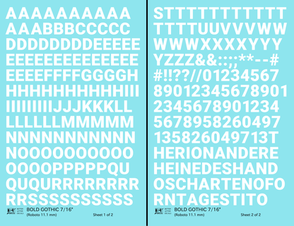 Bold Gothic Letter Number Alphabet
