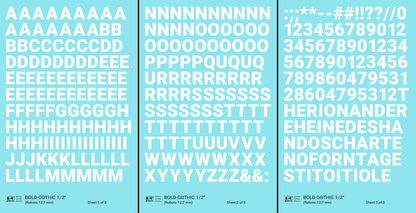 Bold Gothic Letter Number Alphabet